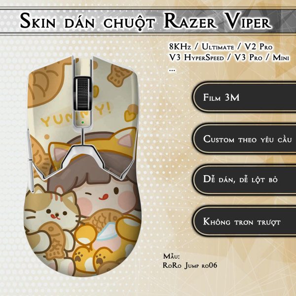 Skin dán chuột Razer Viper mẫu RoRo Jump ro06