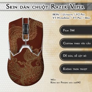 Skin dán chuột Razer Viper mẫu Rồng bay Phượng múa lsm042