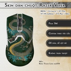 Skin dán chuột Razer Viper mẫu Rồng Thanh Long dra034