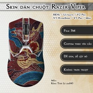 Skin dán chuột Razer Viper mẫu Rồng Thời Lê lsm043