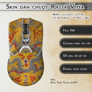 Skin dán chuột Razer Viper mẫu Rồng Triều Thanh dra037