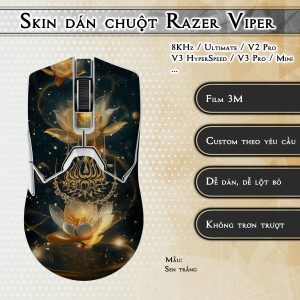 Skin dán chuột Razer Viper mẫu Sen trắng