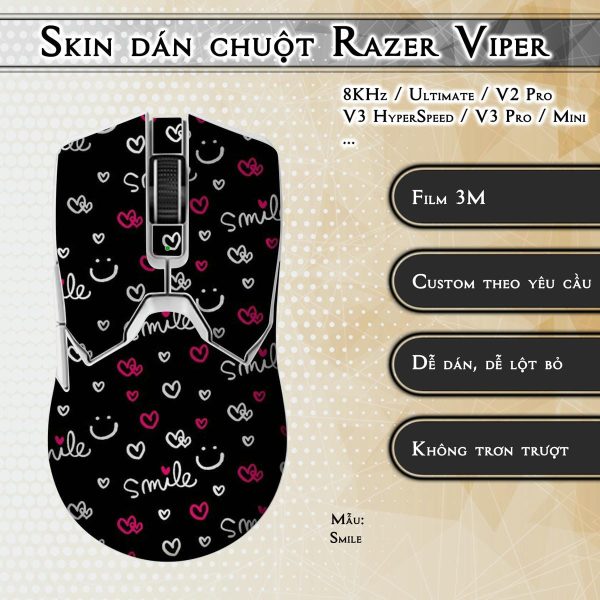 Skin dán chuột Razer Viper mẫu Smile