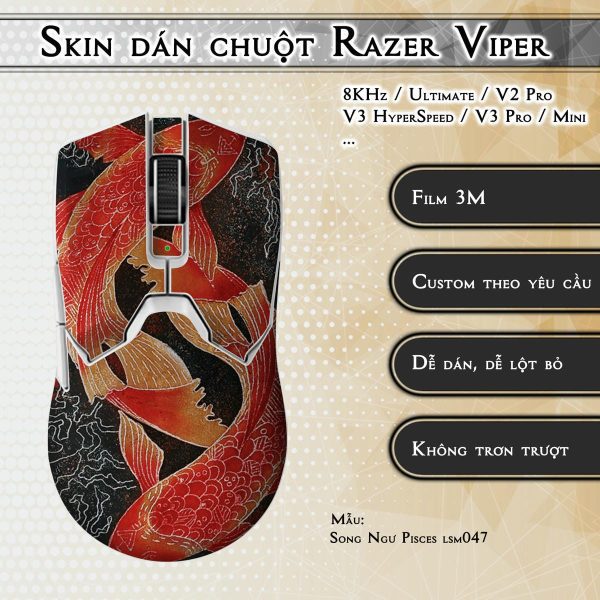 Skin dán chuột Razer Viper mẫu Song Ngư Pisces lsm047