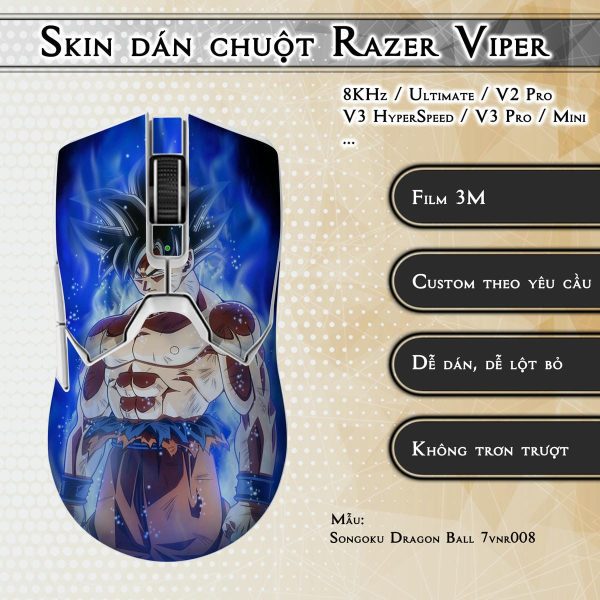 Skin dán chuột Razer Viper mẫu Songoku Dragon Ball 7vnr008