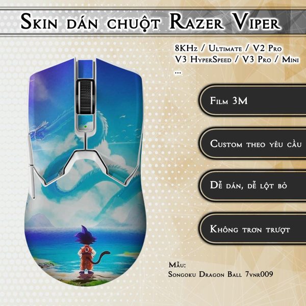 Skin dán chuột Razer Viper mẫu Songoku Dragon Ball 7vnr009