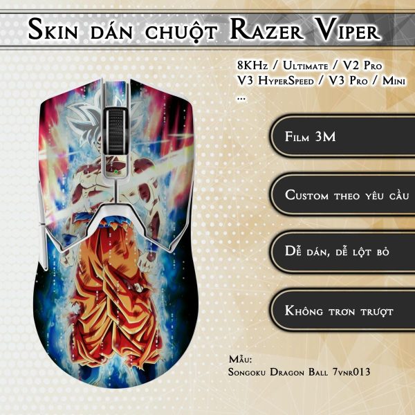 Skin dán chuột Razer Viper mẫu Songoku Dragon Ball 7vnr013