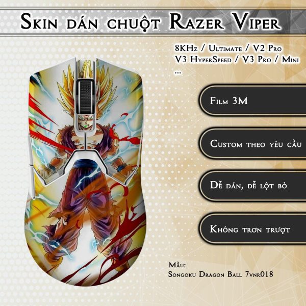 Skin dán chuột Razer Viper mẫu Songoku Dragon Ball 7vnr018