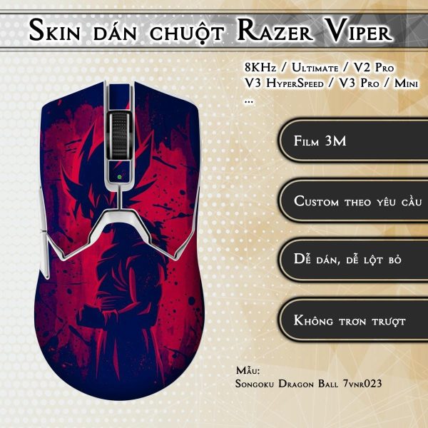 Skin dán chuột Razer Viper mẫu Songoku Dragon Ball 7vnr023
