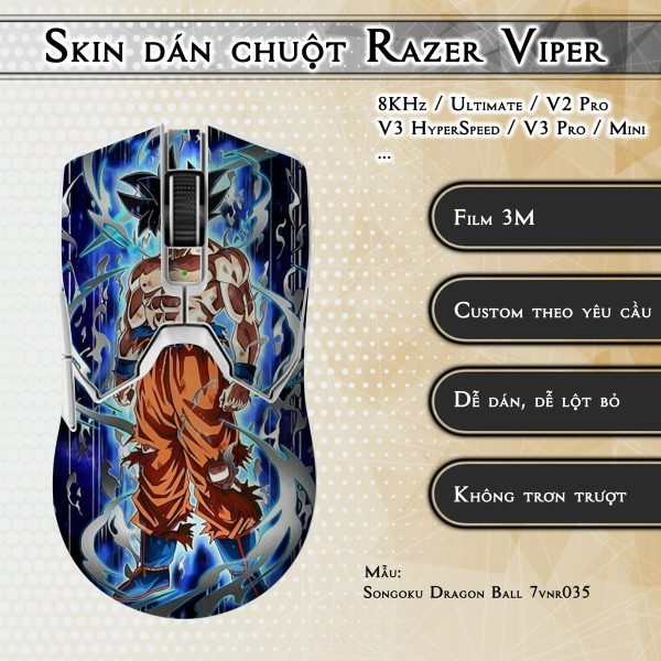 Skin dán chuột Razer Viper mẫu Songoku Dragon Ball 7vnr035