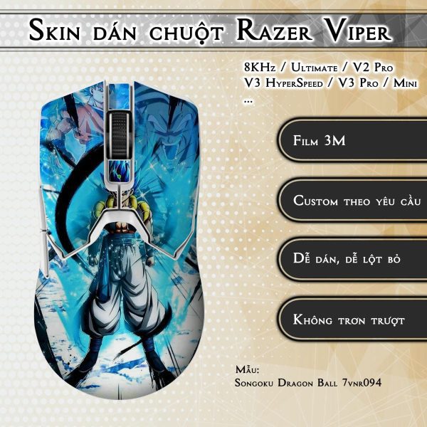 Skin dán chuột Razer Viper mẫu Songoku Dragon Ball 7vnr094