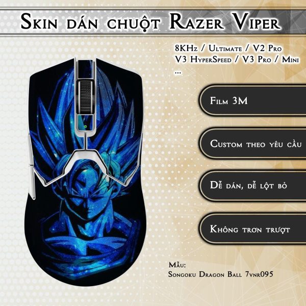 Skin dán chuột Razer Viper mẫu Songoku Dragon Ball 7vnr095