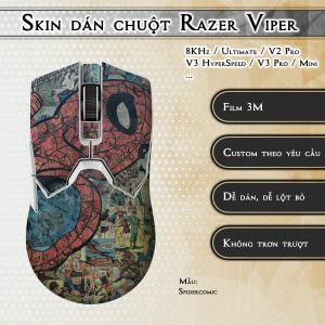 Skin dán chuột Razer Viper mẫu Spidercomic