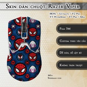 Skin dán chuột Razer Viper mẫu Spiderman icon