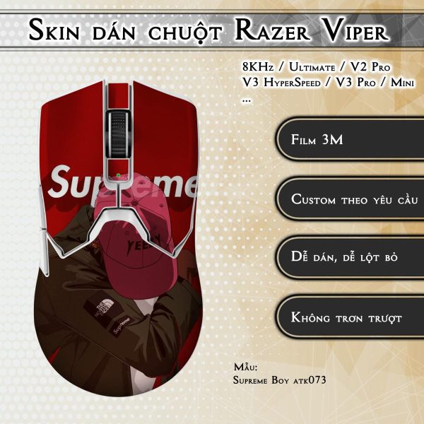 Skin dán chuột Razer Viper mẫu Supreme Boy atk073