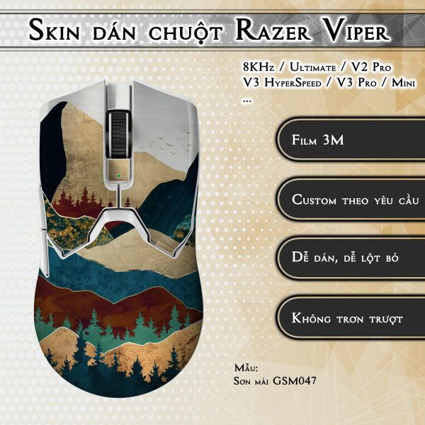 Skin dán chuột Razer Viper mẫu Sơn mài GSM047