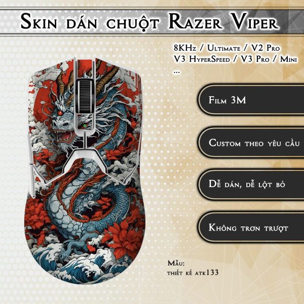 Skin dán chuột Razer Viper mẫu thiết kế atk133
