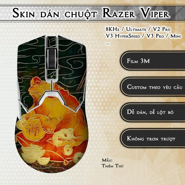 Skin dán chuột Razer Viper mẫu Thiềm Thừ