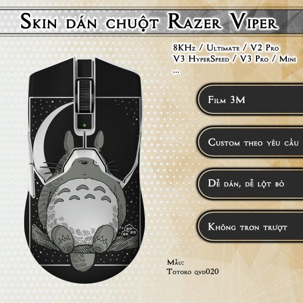 Skin dán chuột Razer Viper mẫu Totoro qvd020