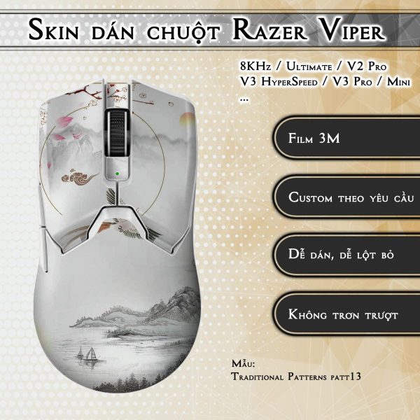 Skin dán chuột Razer Viper mẫu Traditional Patterns patt13