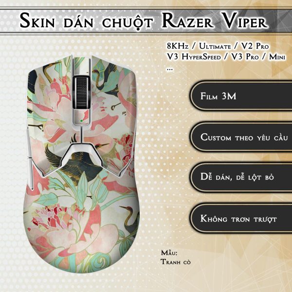 Skin dán chuột Razer Viper mẫu Tranh cò