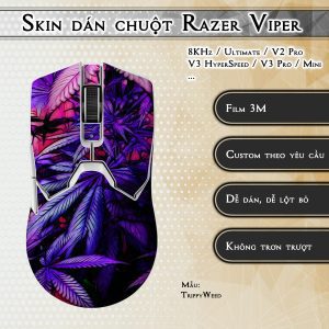 Skin dán chuột Razer Viper mẫu TrippyWeed