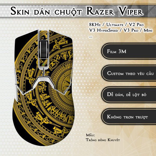 Skin dán chuột Razer Viper mẫu Trống đồng Khuyết