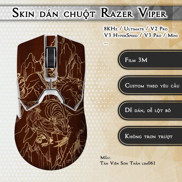 Skin dán chuột Razer Viper mẫu Tản Viên Sơn Thần lsm061