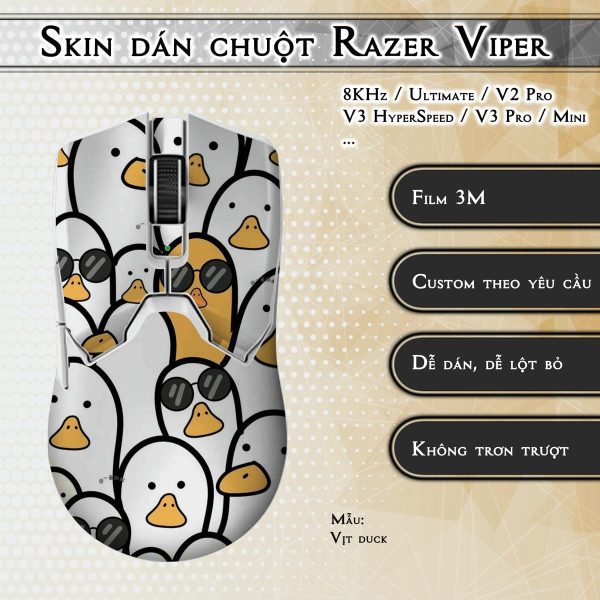 Skin dán chuột Razer Viper mẫu Vịt duck