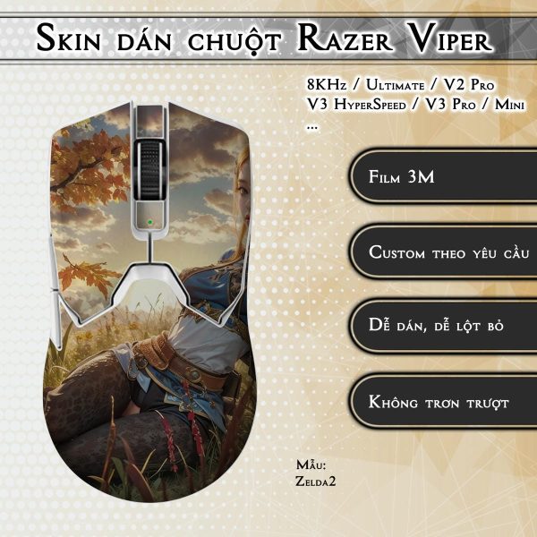 Skin dán chuột Razer Viper mẫu Zelda2