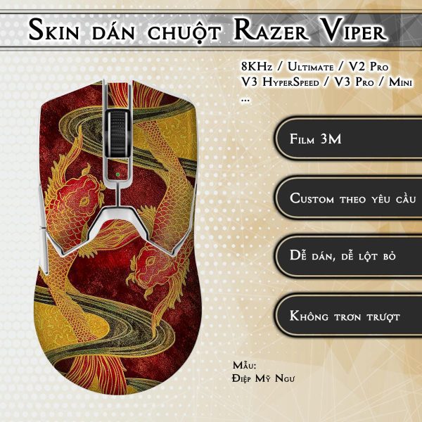 Skin dán chuột Razer Viper mẫu Điệp Mỹ Ngư