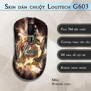 Skin dán chuột Logitech G603 mẫu Avenger logo