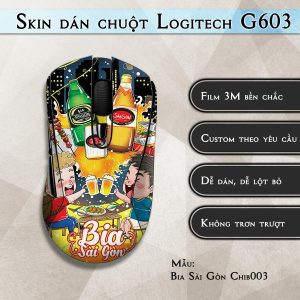 Skin dán chuột Logitech G603 mẫu Bia Sài Gòn Chib003