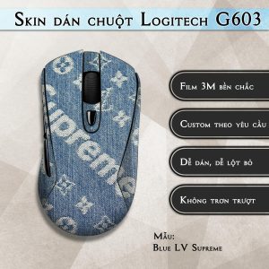 Skin dán chuột Logitech G603 mẫu Blue LV Supreme