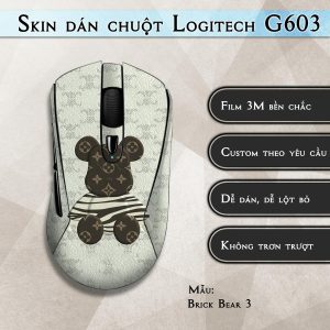 Skin dán chuột Logitech G603 mẫu Brick Bear 3