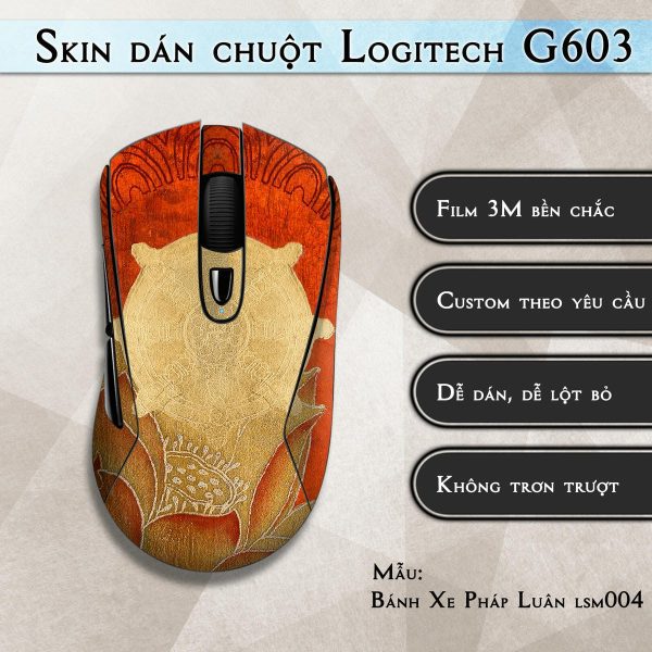 Skin dán chuột Logitech G603 mẫu Bánh Xe Pháp Luân