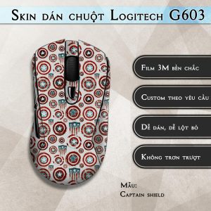 Skin dán chuột Logitech G603 mẫu Captain shield