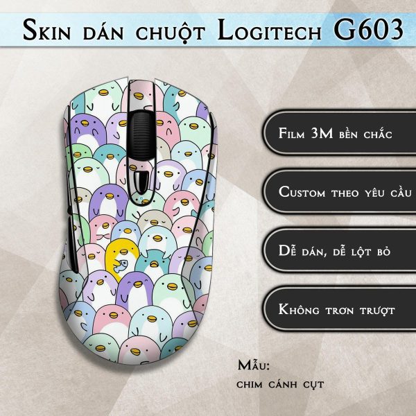 Skin dán chuột Logitech G603 mẫu chim cánh cụt