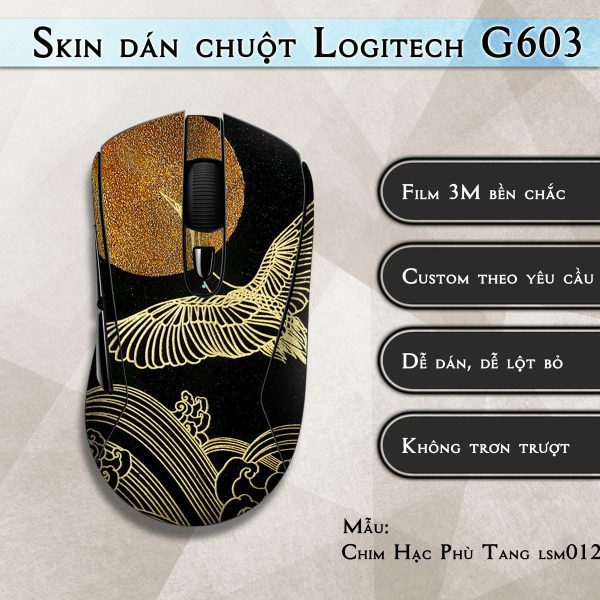 Skin dán chuột Logitech G603 mẫu Chim Hạc Phù Tang lsm012