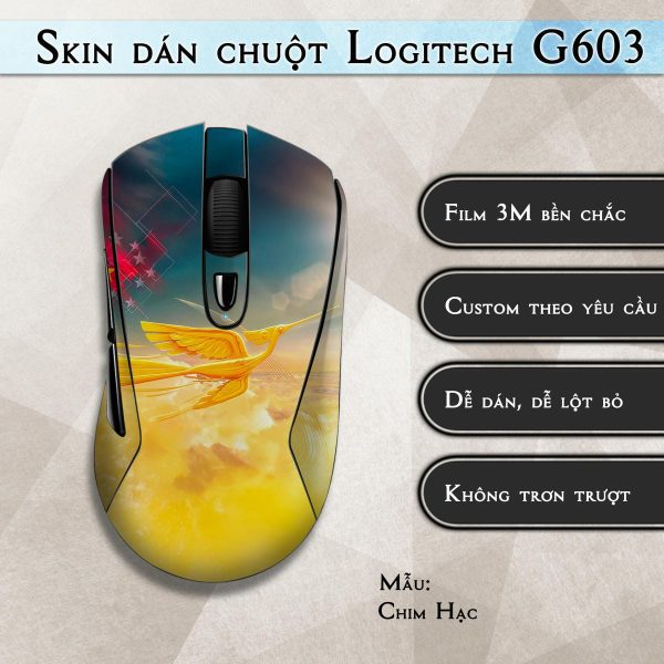 Skin dán chuột Logitech G603 mẫu Chim Hạc