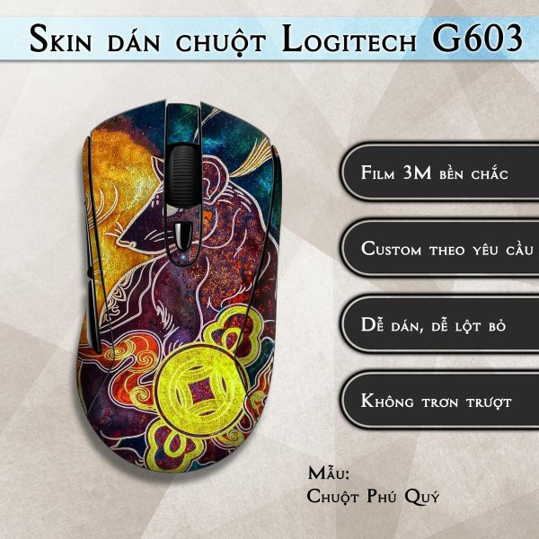 Skin dán chuột Logitech G603 mẫu Chuột Phú Quý