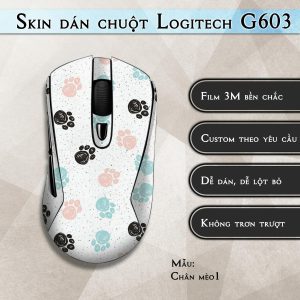 Skin dán chuột Logitech G603 mẫu Chân mèo1