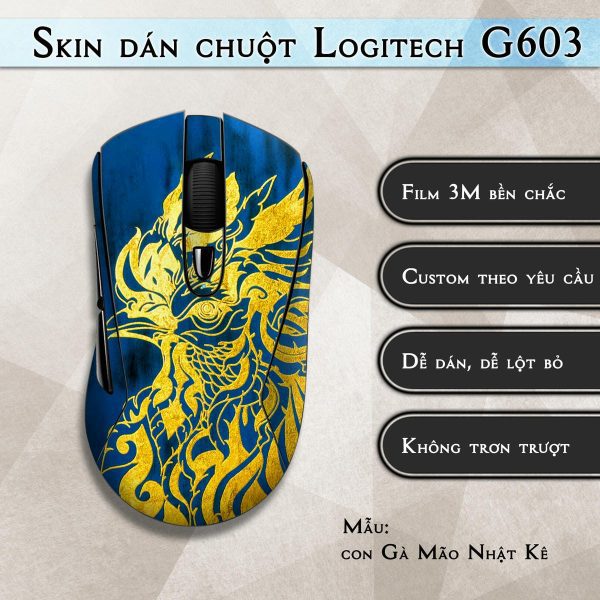 Skin dán chuột Logitech G603 mẫu con Gà Mão Nhật Kê