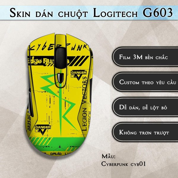 Skin dán chuột Logitech G603 mẫu Cyberpunk cyb01