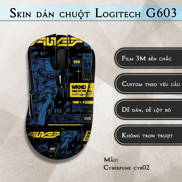 Skin dán chuột Logitech G603 mẫu Cyberpunk cyb02