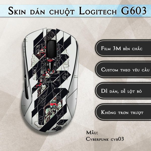 Skin dán chuột Logitech G603 mẫu Cyberpunk cyb03