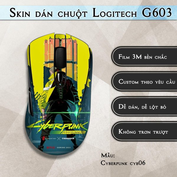 Skin dán chuột Logitech G603 mẫu Cyberpunk cyb06