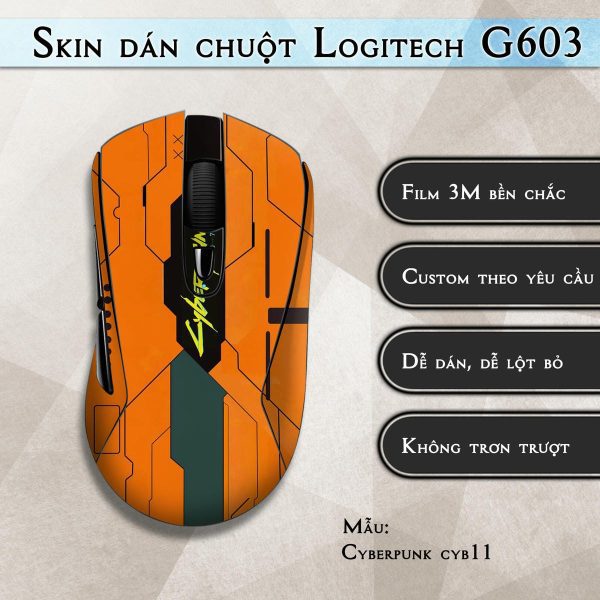 Skin dán chuột Logitech G603 mẫu Cyberpunk cyb11