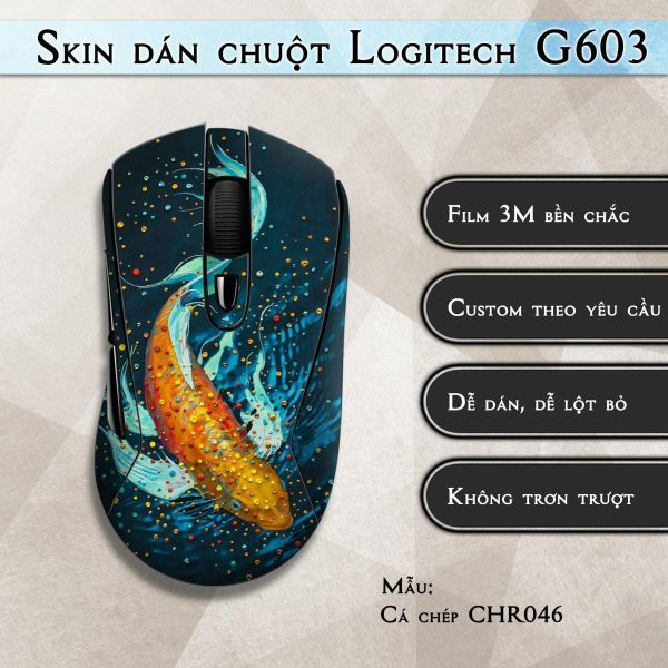 Skin dán chuột Logitech G603 mẫu Cá chép CHR046