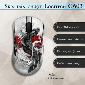Skin dán chuột Logitech G603 mẫu Cá chép đen